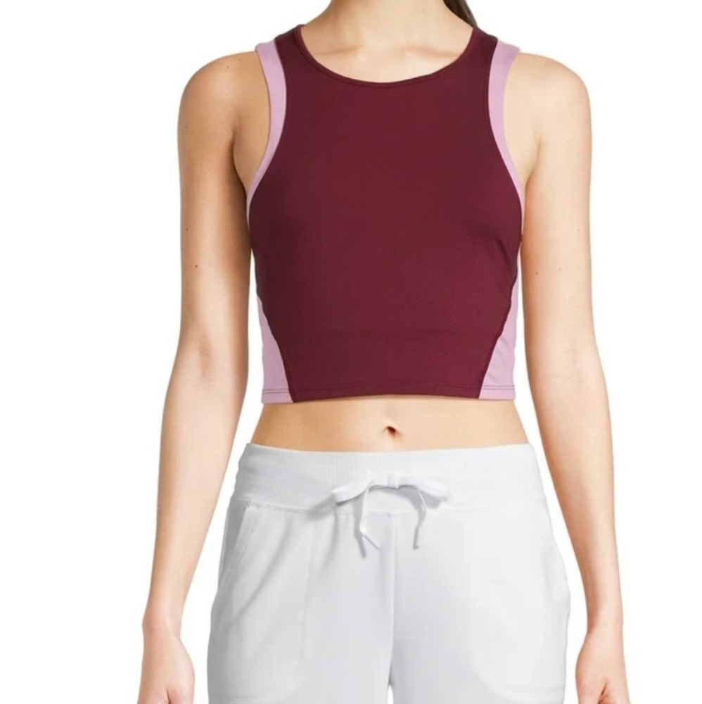 Women's Burgundy and Pink Sports Bra